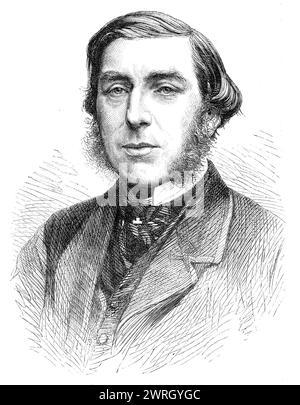 Die Verfechter und Abgeordnete der Adressen in beiden Kammern des Parlaments: Herr G&#xf6;schen, Mitglied der Stadt, 1864. Kupferstich aus einer Fotografie von John und Charles Watkins. George Joachim G&#xf6;schen, Esq... wurde zu einem Vertreter der Stadt London im Parlament gewählt. Wenn wir uns richtig erinnern, hat er im letzten Jahr nur zwei Reden gehalten; aber sie reichten aus, um ihn als einen einfachen und fließenden Sprecher und einen fortgeschrittenen und etwas philosophischen Politiker zu kennzeichnen. Niemand war überrascht, als Vertreter der Handelsinteressen des Landes, an dem er weitgehend interessiert ist Stockfoto