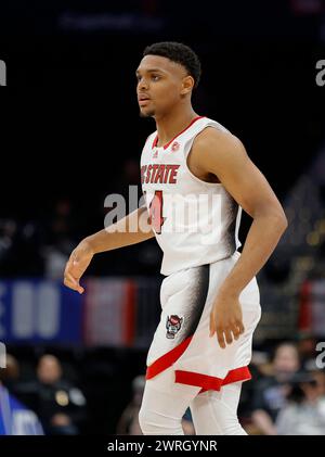 12. März 2024: NC State Wolfpack Guard (14) Casey Morsell während eines ACC Men's Basketball Turniers zwischen dem NC State Wolfpack und den Louisville Cardinals in der Capital One Arena in Washington, DC Justin Cooper/CSM Stockfoto
