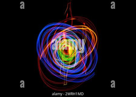 Lichtstreifen in verschiedenen Farben Stockfoto