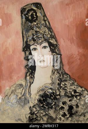 Andalouse (Espagnole &#xe0; la mantille), 1923-1925. Private Sammlung. Stockfoto