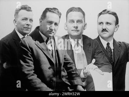 Harrison, Glenn, Shaw, James, zwischen 1915 und 1920. Wahrscheinlich zeigt Charles W. Harrison, Wilfred Glenn, Elliot Shaw und Lewis James, die von 1918 bis 1925 als Musical-Quartett The Shannon Four auftraten, bevor sie ihren Namen in „The Revelers“ änderten. Stockfoto