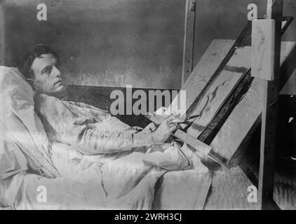 Cripple Learning Design, [Frankreich], zwischen 1915 und 1918. Ein behinderter Veteran, wahrscheinlich aus dem Ersten Weltkrieg Stockfoto