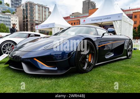 Koenigsegg auf der Oldtimer-Show in London Concours Stockfoto