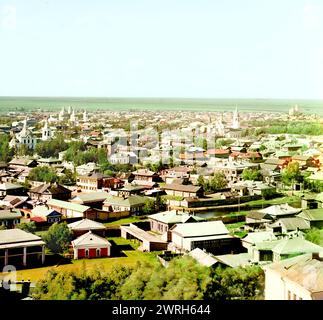 Stadt Tobolsk von Nordosten; in der Ferne kann man den Zusammenfluss von Tobol und Irtysch 1912 sehen. Stockfoto