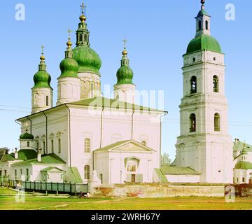 Himmelfahrt-Kathedrale in der Stadt Tobolsk von Westen, 1912. Stockfoto