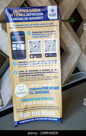 Merida Mexico, Zona Industrial Calle 20A, Centro de convenciones y exposiciones Siglo XXI Centre, Kongresszentrum, Innenausstattung, Schilder und Informationen Stockfoto