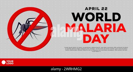 World Malaria Day horizontale Banner Illustration Vektor Design Stock Vektor