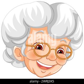 Vektorillustration einer lächelnden älteren Frau Stock Vektor