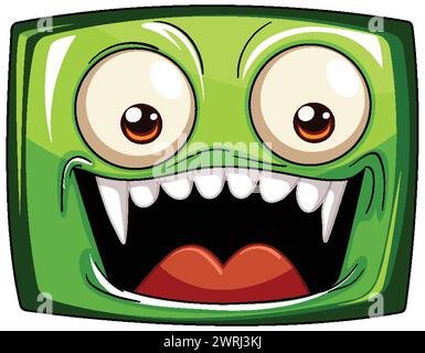 Vektor-Illustration eines fröhlichen grünen Monsters Stock Vektor