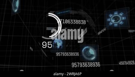Bild der Datenverarbeitung auf der ganzen Welt Stockfoto