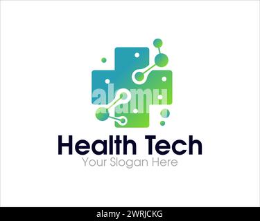 Bio Tech Health Care Logo Designs einfach modern Stock Vektor
