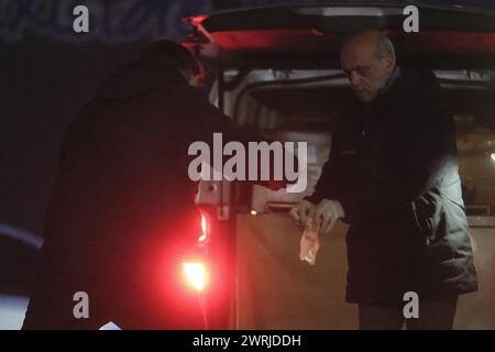 San Giovanni eine Teduccio Polizei intervenierte im Corso Protopisani, in der Nähe des Parkplatzes Deco, vor dem Eingang zur Apple Academy.&#XA;Ein Thema W Stockfoto