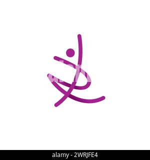 YR Yoga-Logo. Sport-Logo. Personen Letter YR Logo Stock Vektor