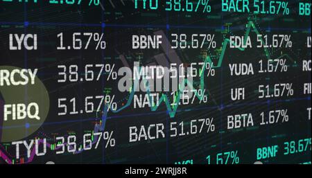 Bild von Statistiken und der Verarbeitung von Finanzdaten Stockfoto