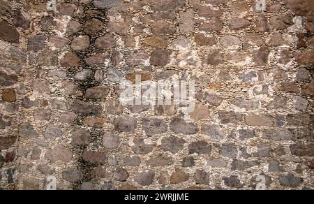 Ein Hintergrund einer alten Wand aus Felsen in Mexiko, mit Platz für Text Stockfoto