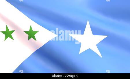 3D-Rendering - Flagge des unbekannten Staates Galmudug im Zentrum Somalias. Stockfoto