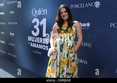 Mexiko-Stadt, Mexiko. März 2024. Camila Fernandez besucht am 12. März 2024 den blauen Teppich des Quien: 31 Women We Love von Lacome im Museo Kaluz in Mexico City, Mexiko. (Foto: Luis Marin/Eyepix Group) Credit: NurPhoto SRL/Alamy Live News Stockfoto