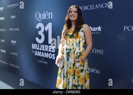 Mexiko-Stadt, Mexiko. März 2024. Camila Fernandez besucht am 12. März 2024 den blauen Teppich des Quien: 31 Women We Love von Lacome im Museo Kaluz in Mexico City, Mexiko. (Foto: Luis Marin/Eyepix Group) Credit: NurPhoto SRL/Alamy Live News Stockfoto