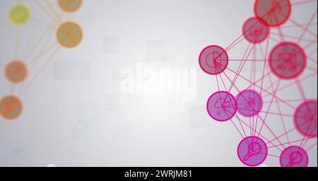 Bild von Netzwerken von Verbindungen, Scopes und Datenverarbeitung auf Bildschirmen Stockfoto