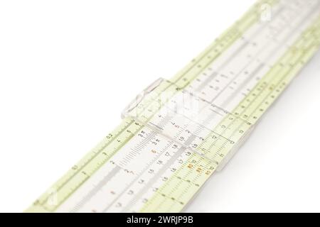 Alten Rechenschieber slipstick analogen Computer für mathematische calcululs Stockfoto