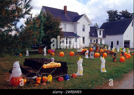 usa New england, die Landwirtschaftsfarm, die halloween bettelt Stockfoto