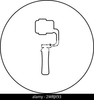 Gimbal mobiler Stabilisator für Smartphone Kamera Handy Steady Cam Symbol im Kreis rund schwarze Farbe Vektor Illustration Bild Umriss Kontur Linie Stock Vektor