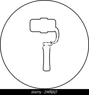 Gimbal mobiler Stabilisator für Smartphone Kamera Handy Steady Cam Symbol im Kreis rund schwarze Farbe Vektor Illustration Bild Umriss Kontur Linie Stock Vektor