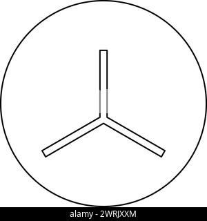 3D-Achsenkoordinatensystem Messung Modellierungsraum dreidimensionales XYZ-Symbol im Kreis rund um schwarzen Farbvektor Illustration Bild Kontur Kontur Stock Vektor