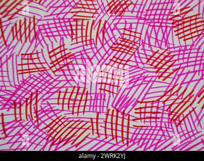 Üben Sie das Zeichnen von farbigen Linien mit copic-Marker und handgemalten Original-Impressionismus-Meisterwerken kreative Malermalerei Skizze bunt Stockfoto