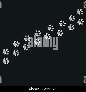 Weiße Pfote druckt die CTG-Abbildung. Vektorabbildung Stock Vektor