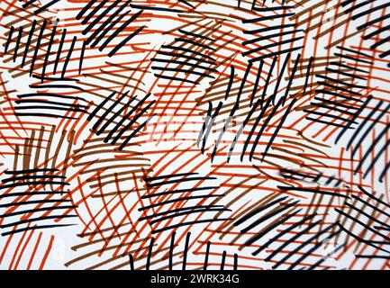 Üben Sie das Zeichnen von farbigen Linien mit copic-Marker und handgemalten Original-Impressionismus-Meisterwerken kreative Malermalerei Skizze bunt Stockfoto