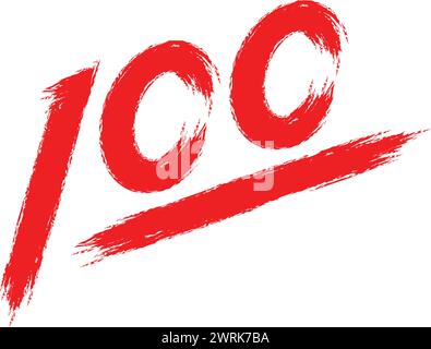 100-Wert-Symbol mit geerdetem Pinselstil Vektor-Illustration Design Stock Vektor