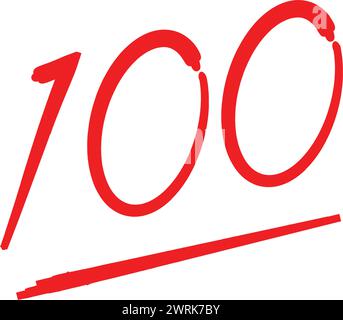 100-Wert-Symbol mit geerdetem Pinselstil Vektor-Illustration Design Stock Vektor