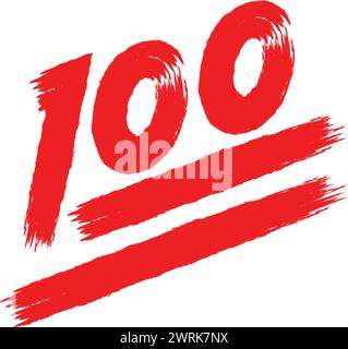 100-Wert-Symbol mit geerdetem Pinselstil Vektor-Illustration Design Stock Vektor