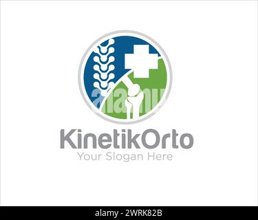Kinetische kieferorthopädische Logo-Designs einfache medizinische Versorgung Stock Vektor