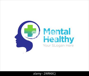 Geistige Gesundheit Logo Designs einfach modern für den medizinischen Dienst Stock Vektor
