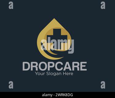 Droop Blood Health Care Logo Designs für klinische Symbole Stock Vektor