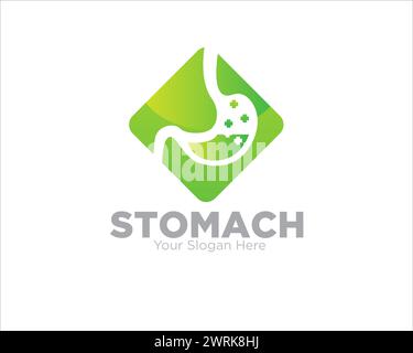 Stomachache Health Care Logo Designs für Klinik und Krankenhaus Symbole Stock Vektor