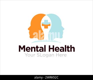 Geistige Gesundheit Logo Designs für Beratung und Klinik Stock Vektor
