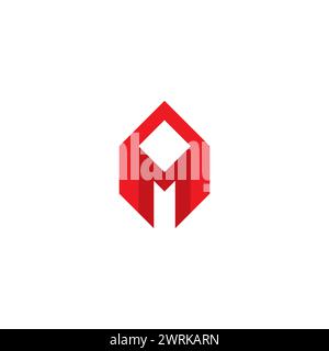 M Box Logo. Symbol für Buchstabe M Stock Vektor