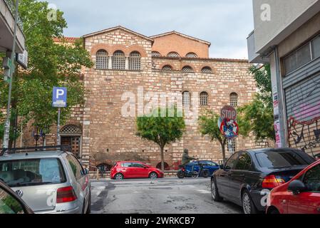 Seitenansicht der Kirche St. Demetrius - Hagios Demetrios in Thessaloniki Stadt, Griechenland Stockfoto