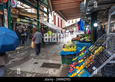 Gemüse auf dem Kapani-Markt in Thessaloniki, Griechenland Stockfoto