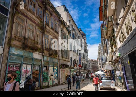 Alte Bürgerhäuser in der Stadt Porto, Portugal Stockfoto