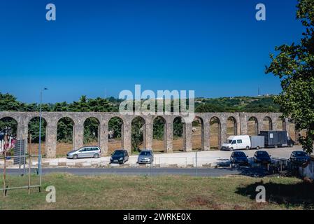 Usseira Aquädukt in Obidos Stadt, Region Oeste, Bezirk Leiria in Portugal Stockfoto