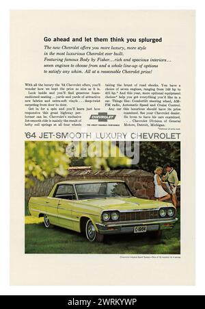 1964 Chevrolet Impala Sports Sedan – Autoklang des amerikanischen Magazins Vintage Stockfoto