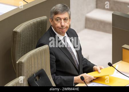 Brüssel, Belgien März 2024. Flämischer Ministerpräsident Jan Jambon, Bild auf einer Plenartagung des flämischen Parlaments am Mittwoch, den 13. März 2024 in Brüssel. BELGA FOTO JAMES ARTHUR GEKIERE Credit: Belga News Agency/Alamy Live News Stockfoto