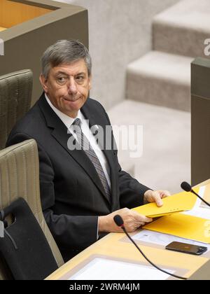 Brüssel, Belgien März 2024. Flämischer Ministerpräsident Jan Jambon, Bild auf einer Plenartagung des flämischen Parlaments am Mittwoch, den 13. März 2024 in Brüssel. BELGA FOTO JAMES ARTHUR GEKIERE Credit: Belga News Agency/Alamy Live News Stockfoto