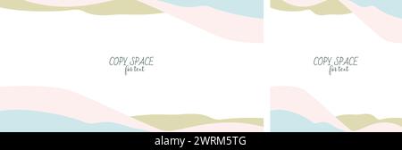 Vorlagen für abstrakte Formen, quadratische und rechteckige Vektorgrafiken. Mode Backgrounds flache Illustration für Social Media Post, Mobile App, Banner de Stock Vektor