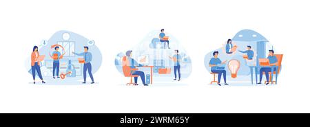 Web-Cloud-Technologie. Datenspeicher für Unternehmenstechnologien. Cloud-Computing. Cloud Computing 1 Satz flache Vektor Moderne Illustration Stock Vektor