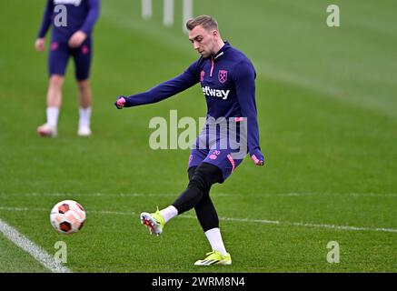 Romford, Großbritannien. März 2024. Jarrod Bowen (West Ham) während der West Ham Open Training Session auf dem West Ham Trainingsplatz in Romford. Quelle: MARTIN DALTON/Alamy Live News Stockfoto